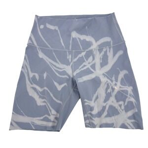 Lululemon High Rise Upcyled Tie Dye Blue White‎ Biker Short Sz 6 *Read*